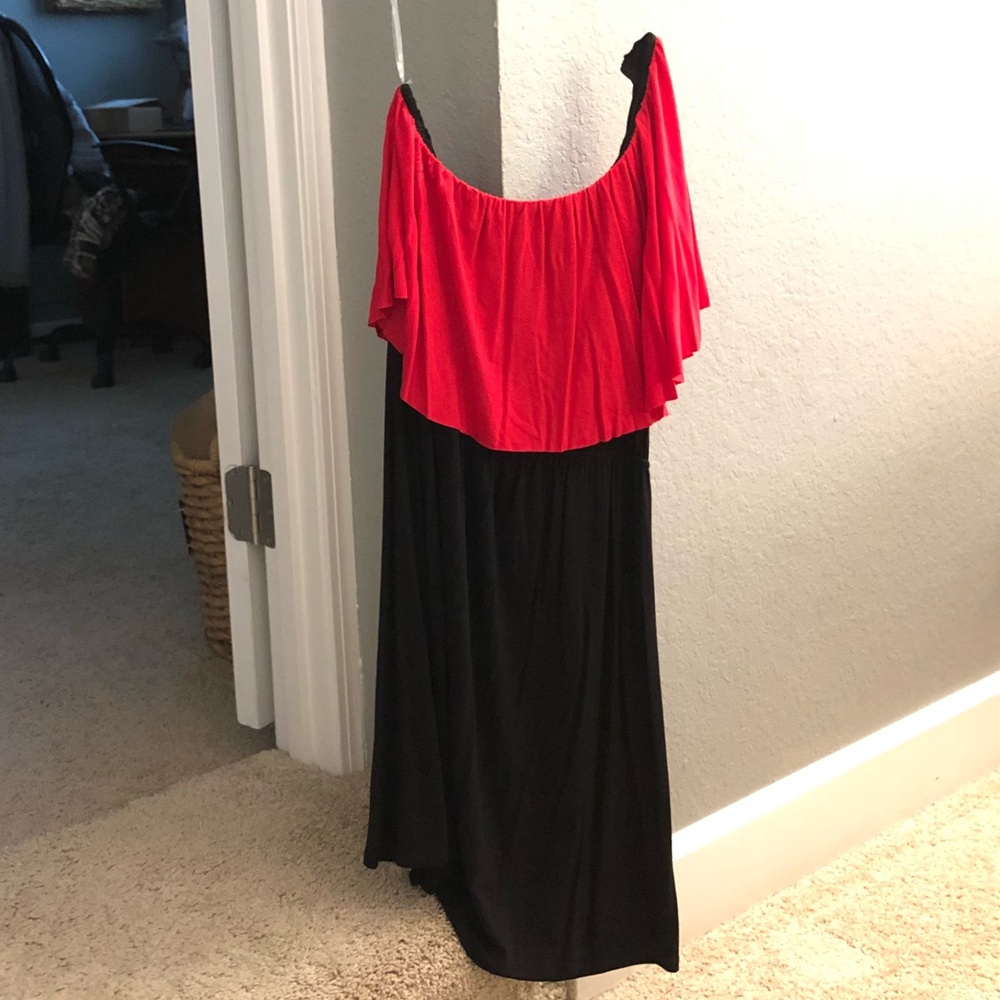 Red and black dress